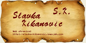 Slavka Kikanović vizit kartica